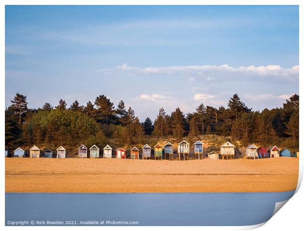 Coastal Charm Colourful Beach Huts on WellsNextThe Print by Rick Bowden