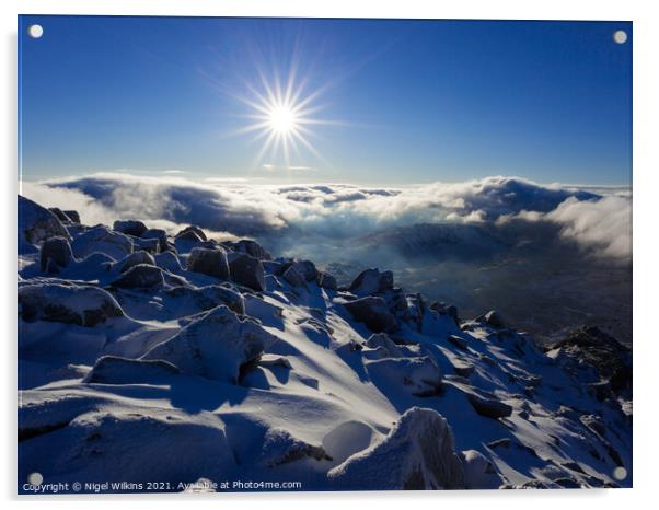 Lake District Winter Sunshine Acrylic by Nigel Wilkins