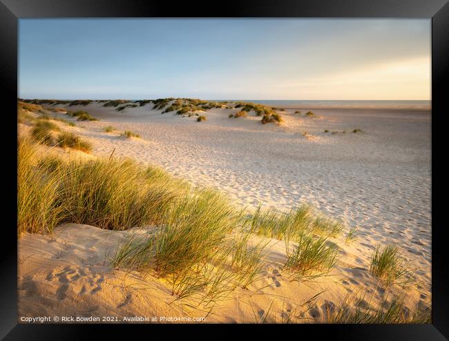 Serenity of Wells and Holkham Beach Framed Print by Rick Bowden