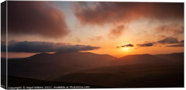 Mountain Sunset Canvas Print by Nigel Wilkins