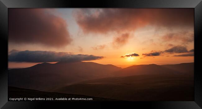 Mountain Sunset Framed Print by Nigel Wilkins