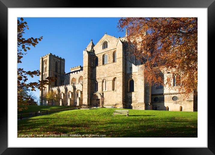 Ripon Cathedral in Autumn Framed Mounted Print by Mark Sunderland
