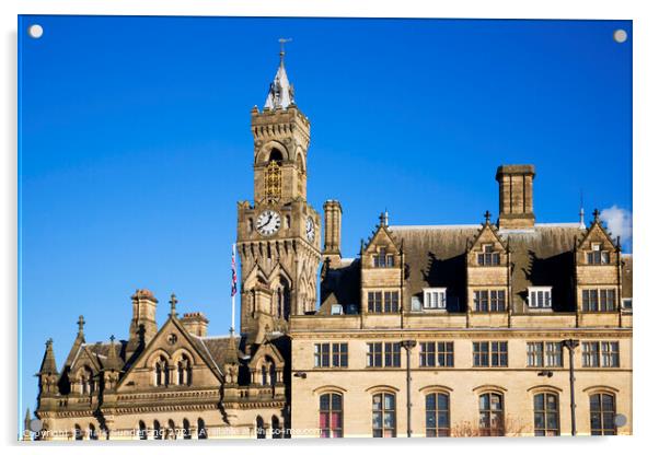 City Hall Bradford Acrylic by Mark Sunderland