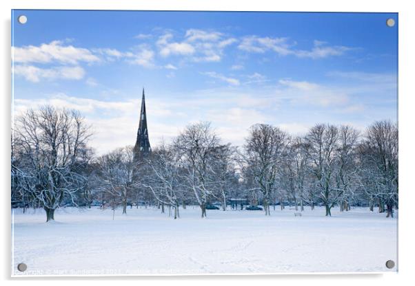 The Stray in Winter Harrogate Acrylic by Mark Sunderland