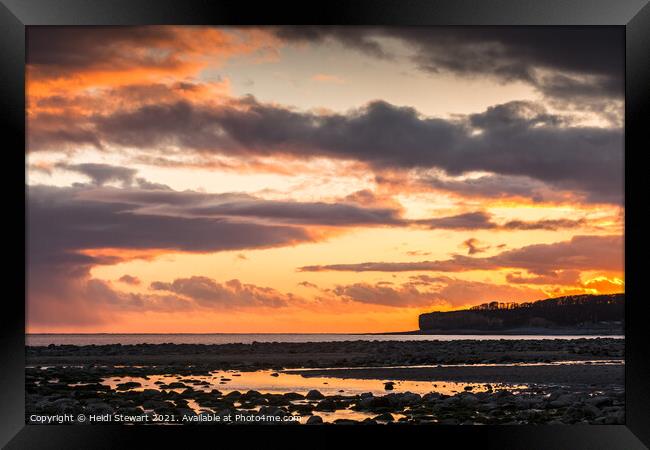 Sunset on Llantwit Beach Framed Print by Heidi Stewart