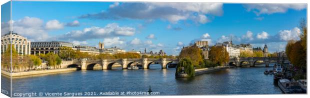 Island in the Seine river Canvas Print by Vicente Sargues