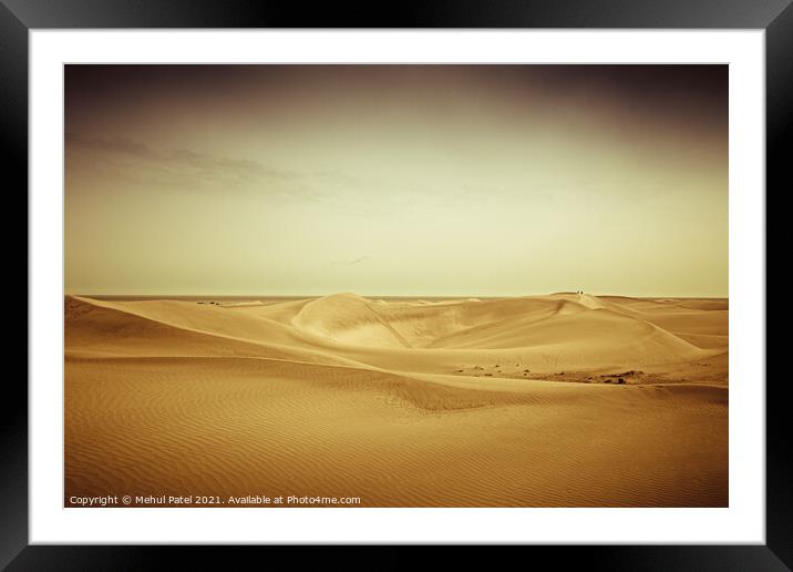 Split toned image with vignette of the Dunas de Maspalomas Framed Mounted Print by Mehul Patel
