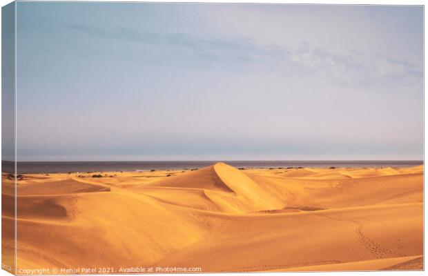 Dunas de Maspalomas (Sand dunes of Maspalomas), Gran Canaria Canvas Print by Mehul Patel
