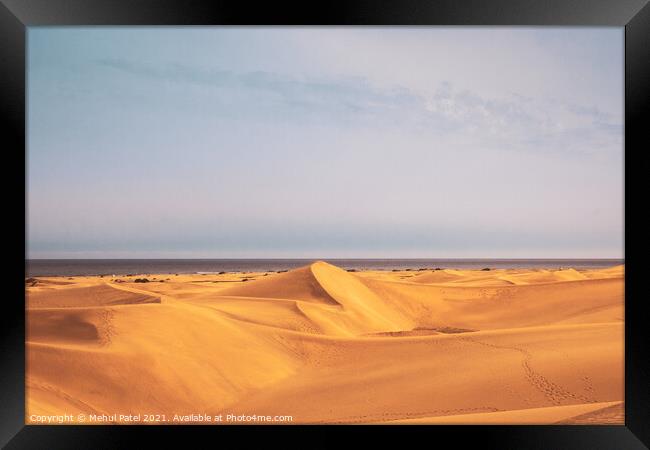 Dunas de Maspalomas (Sand dunes of Maspalomas), Gran Canaria Framed Print by Mehul Patel