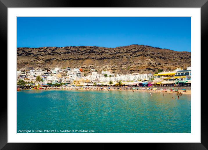 Playa de Mogan, Gran Canaria, Canary Islands, Spain Framed Mounted Print by Mehul Patel
