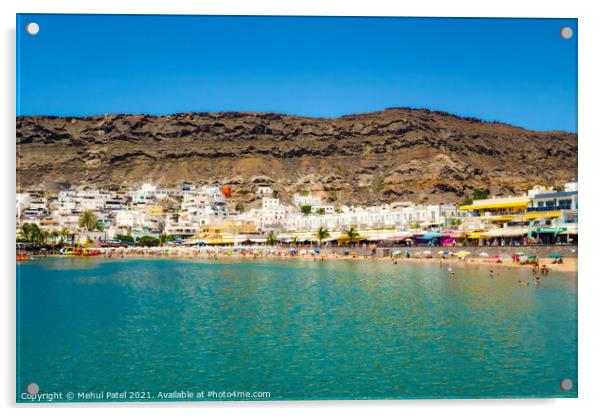Playa de Mogan, Gran Canaria, Canary Islands, Spain Acrylic by Mehul Patel