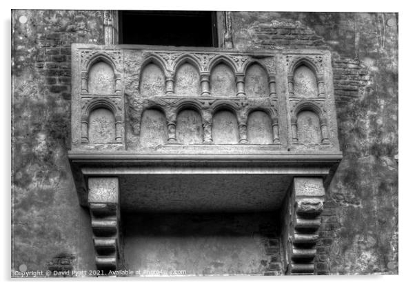 Romeo And Juliet's Balcony Verona Acrylic by David Pyatt