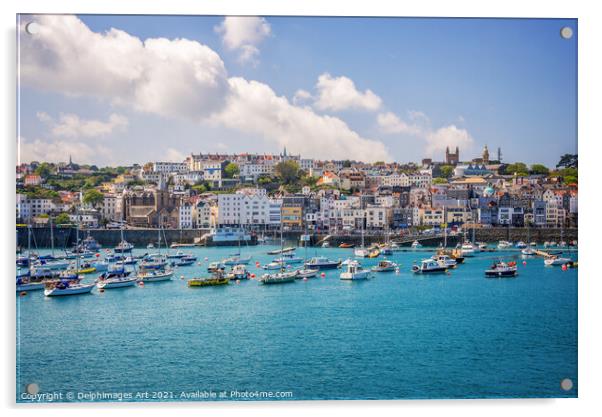 Saint Peter Port Guernsey,  Channel Islands Acrylic by Delphimages Art