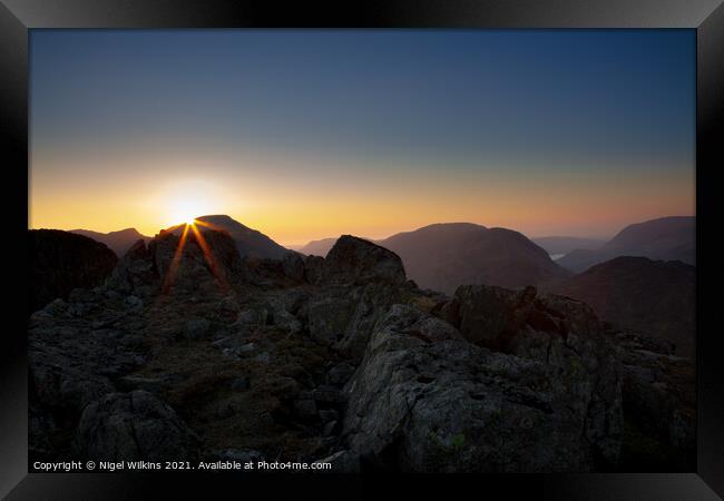 Mountain Sunrise Framed Print by Nigel Wilkins