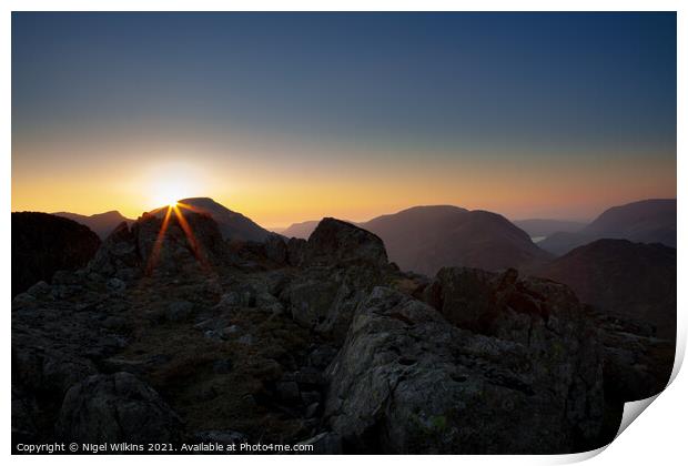 Mountain Sunrise Print by Nigel Wilkins