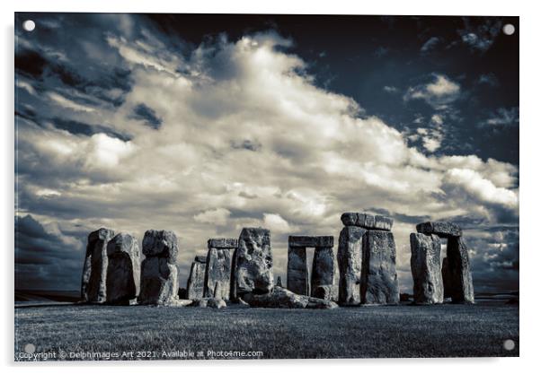 Stonehenge, monochrome Acrylic by Delphimages Art