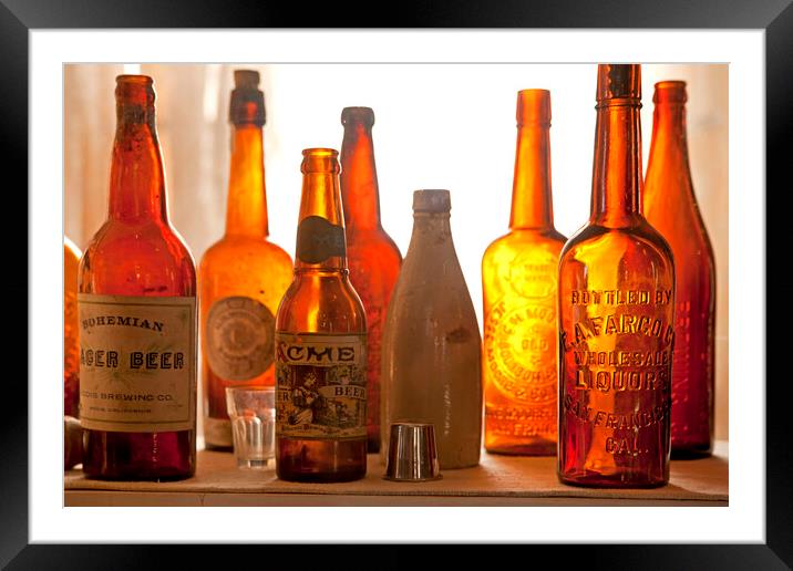 old beer bottles Framed Mounted Print by peter schickert