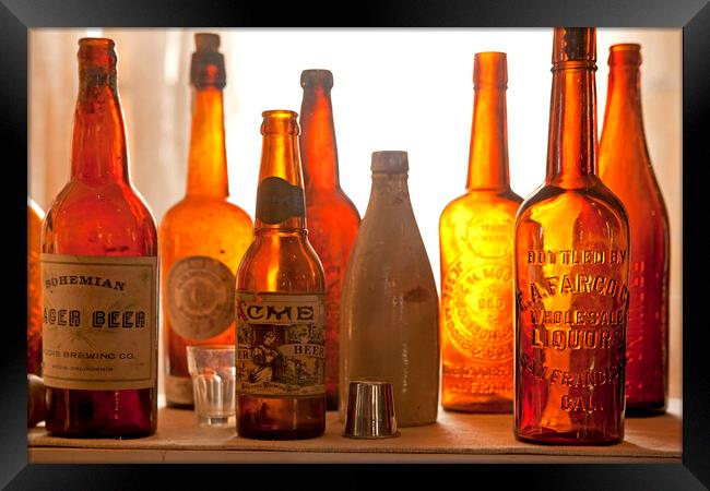 old beer bottles Framed Print by peter schickert
