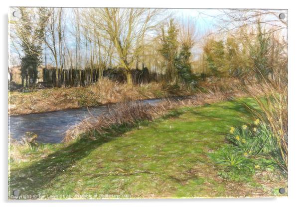 Springtime By The River Kennet Acrylic by Ian Lewis