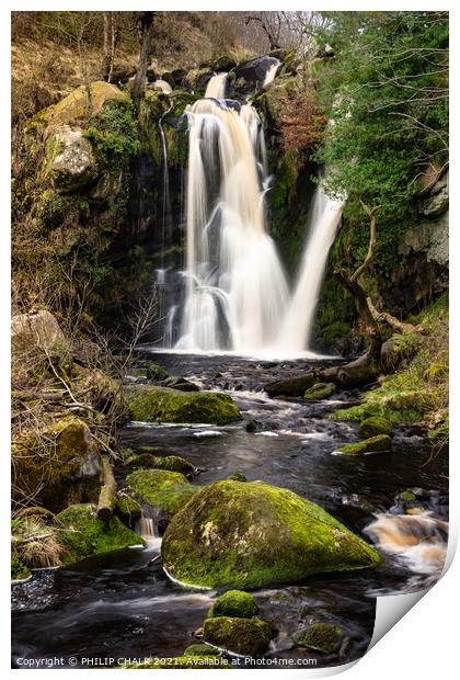 Waterfalls in Yorkshire, Posforth falls 468 Print by PHILIP CHALK