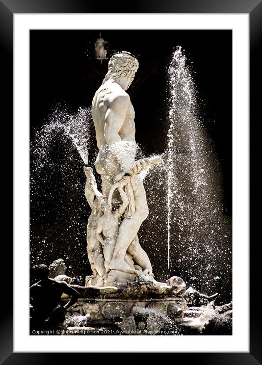 Fountain of Neptune Framed Mounted Print by John Henderson