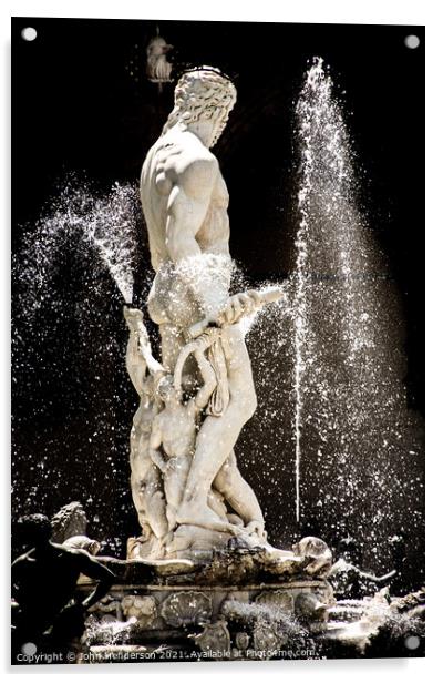 Fountain of Neptune Acrylic by John Henderson