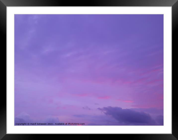 Pastel pink blue cloudscape with smooth cloud shapes. Framed Mounted Print by Hanif Setiawan