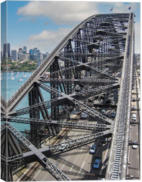 On Sidney Harbour Bridge Canvas Print by Wendy Williams CPAGB