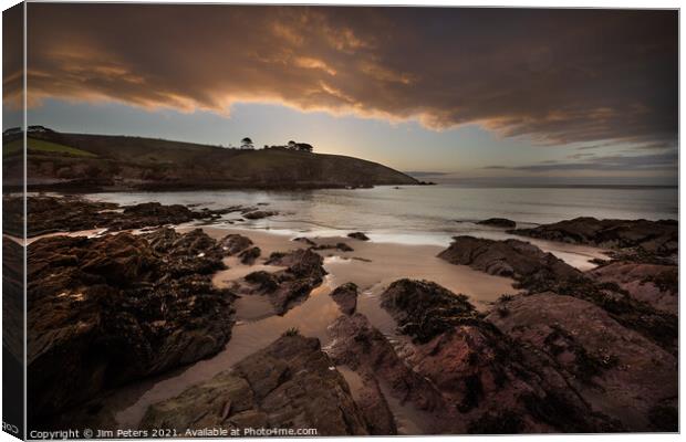 First Light at Talland Bay Cornwall Canvas Print by Jim Peters
