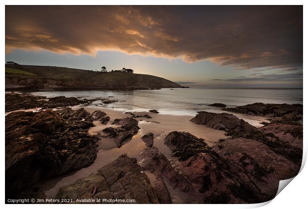 First Light at Talland Bay Cornwall Print by Jim Peters
