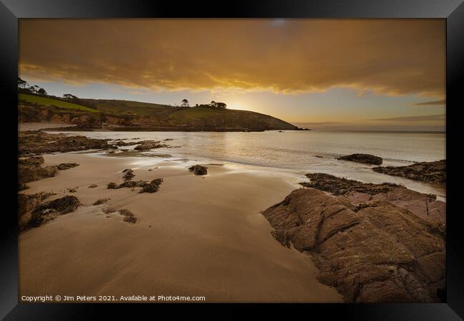 First Light at Talland Bay Cornwall Framed Print by Jim Peters