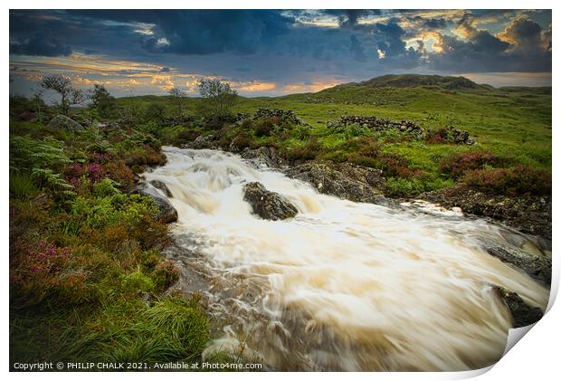 Glentrool waterfall in Scotland  Print by PHILIP CHALK