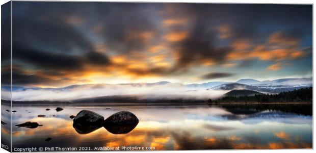 Serenity in Cairngorms Loch Morlich No.9 Canvas Print by Phill Thornton