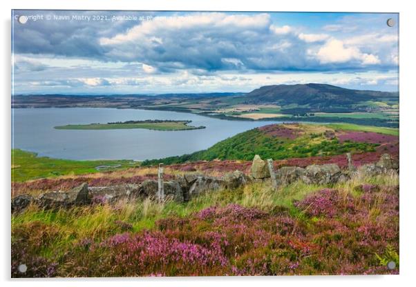 Loch Leven seen from Benarty Hill, near Ballingry, Fife, Scotland Acrylic by Navin Mistry