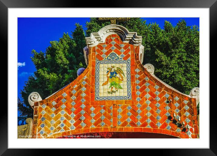 Angel Gate Santa Domingo Church Puebla Mexico Framed Mounted Print by William Perry