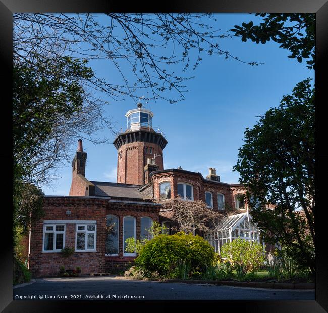 Hoylake Lighthouse Framed Print by Liam Neon