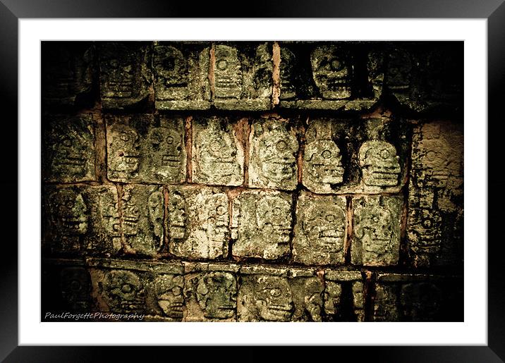 mayan skulls Framed Mounted Print by paul forgette