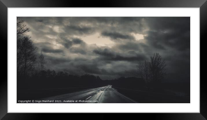 Dark road Framed Mounted Print by Ingo Menhard