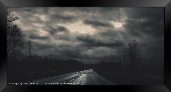Dark road Framed Print by Ingo Menhard