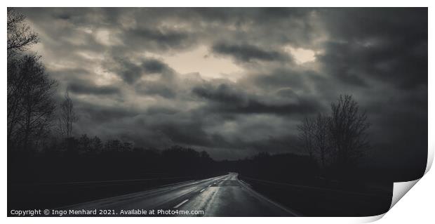 Dark road Print by Ingo Menhard