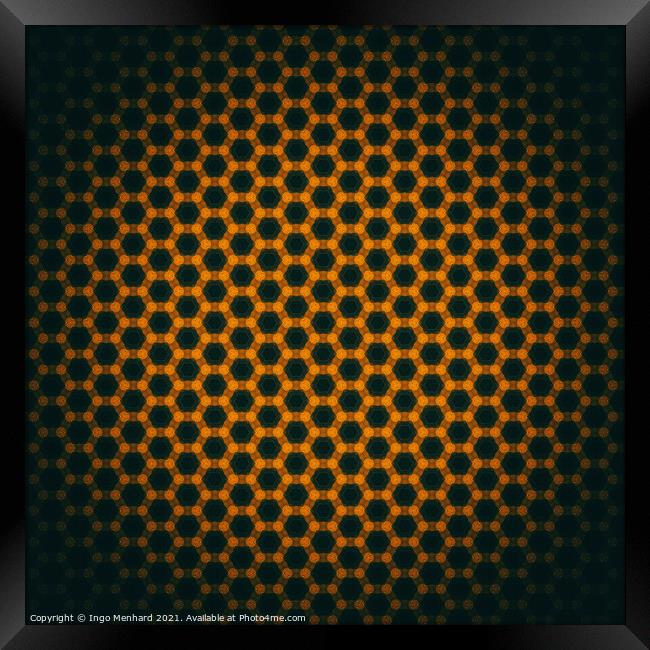 Abstract honeycombs seamless background pattern Framed Print by Ingo Menhard