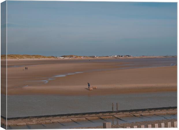 Camber Sands at Low Tide Canvas Print by Mark Ward