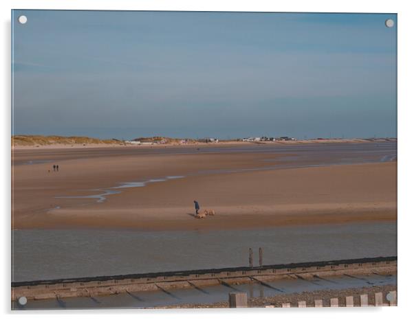 Camber Sands at Low Tide Acrylic by Mark Ward
