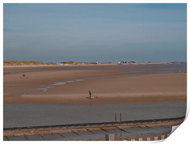 Camber Sands at Low Tide Print by Mark Ward