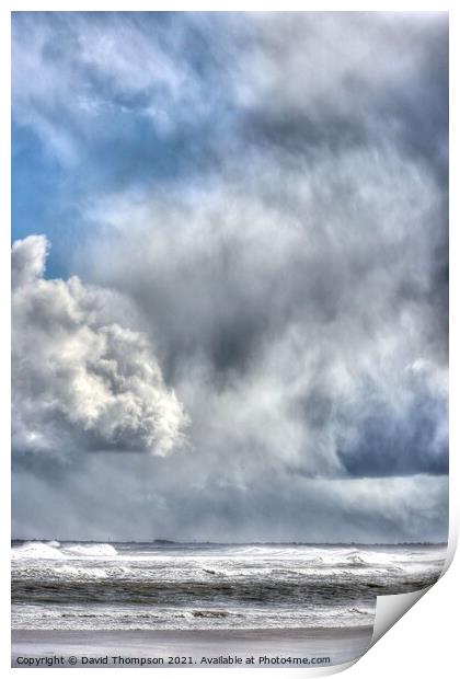 Storm Brewing on the Northumberland Coast  Print by David Thompson