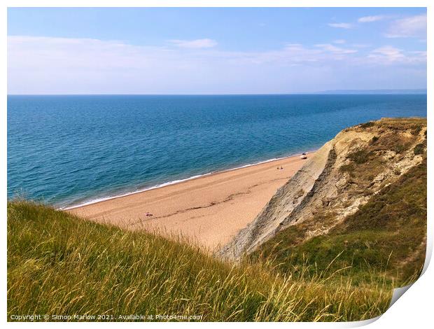 Burton Bradstock Beach Print by Simon Marlow