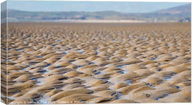 Serene Sandscapes of Morfa Bychan Canvas Print by Simon Marlow