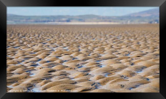 Serene Sandscapes of Morfa Bychan Framed Print by Simon Marlow