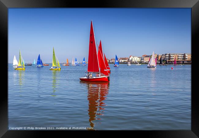 Sailing Boats on Marine Lake, West Kirby Framed Print by Philip Brookes