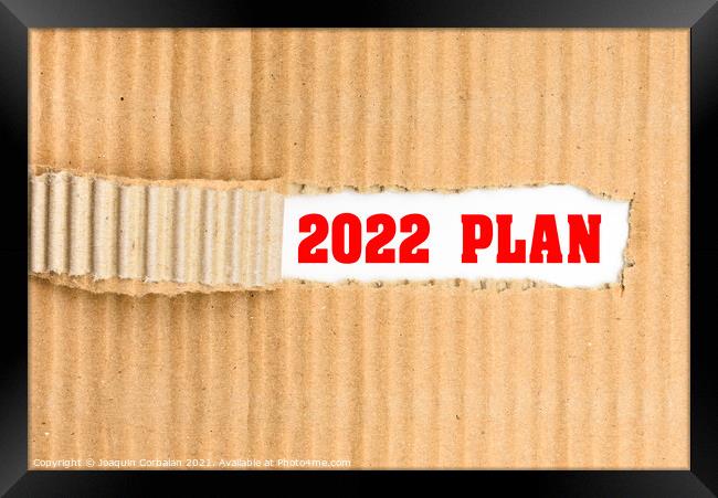The 2022 plan discovered, a word written on its cover torn from  Framed Print by Joaquin Corbalan